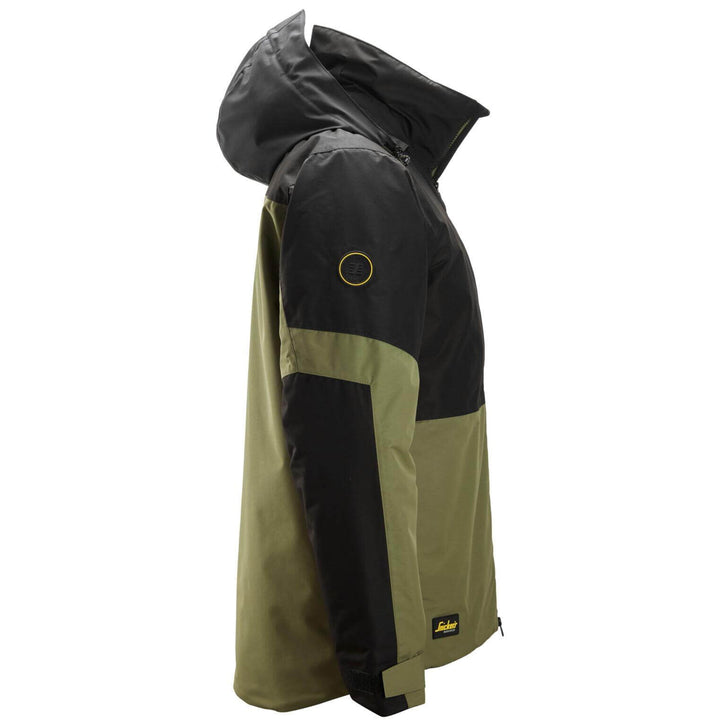 snickers 1104 allroundwork waterproof insulated jacket Khaki Green Black right #colour_khaki-green-black