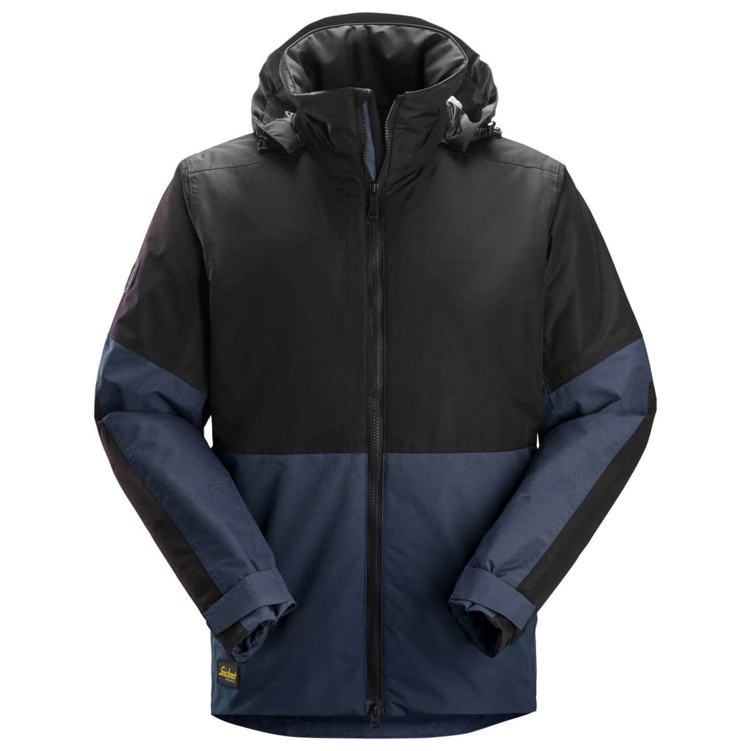 snickers 1104 allroundwork waterproof insulated jacket Navy Black Main #colour_navy-black
