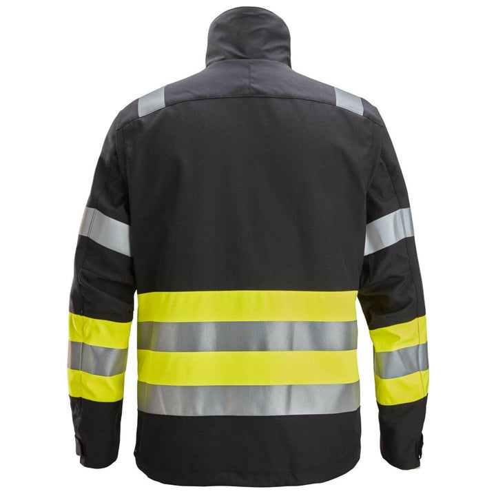 snickers 1534 high vis jacket class 1 Black Hi Vis Yellow back #colour_black-hi-vis-yellow