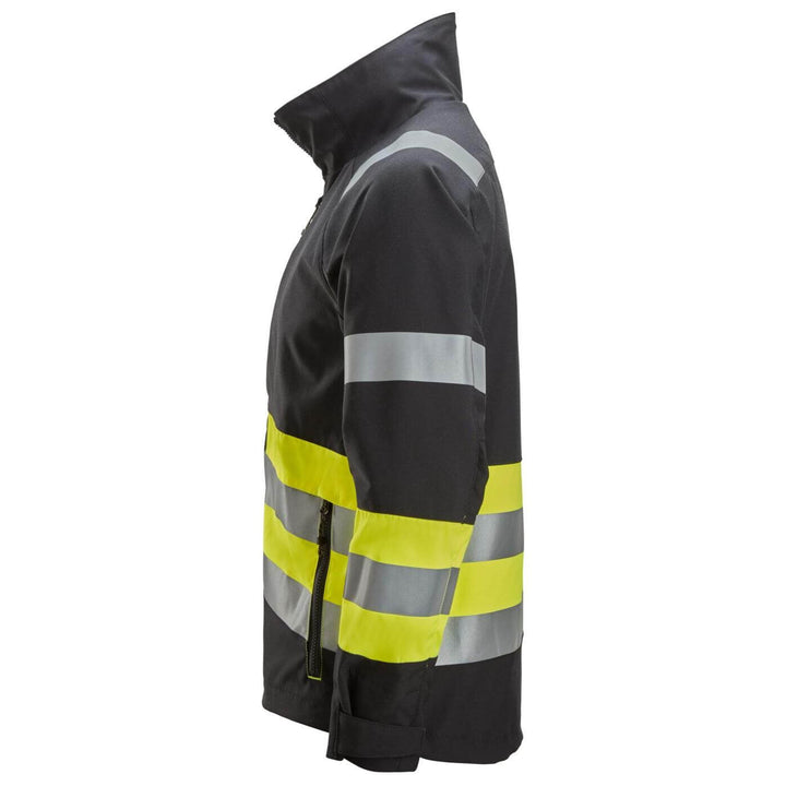 snickers 1534 high vis jacket class 1 Black Hi Vis Yellow left #colour_black-hi-vis-yellow