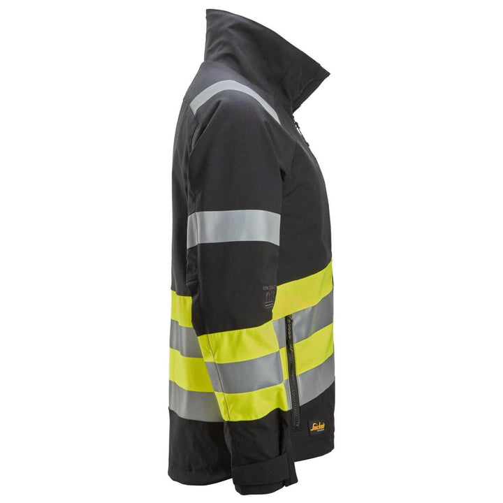 snickers 1534 high vis jacket class 1 Black Hi Vis Yellow right #colour_black-hi-vis-yellow