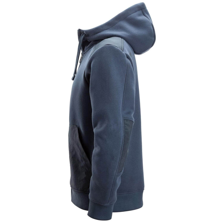 snickers 2875 cordura tech sweatshirt full zip hoodie Navy Dark Navy left #colour_navy-dark-navy
