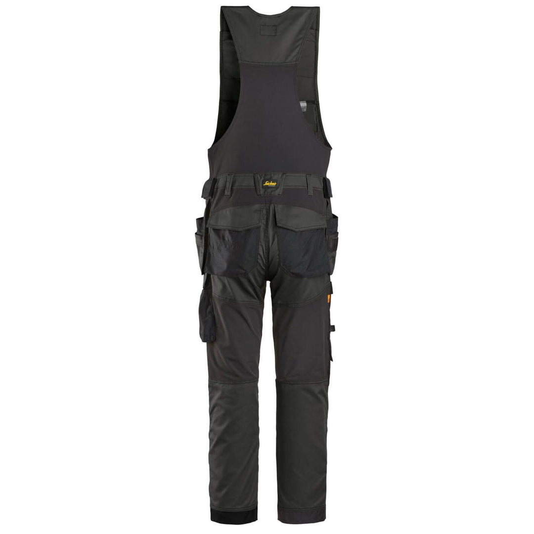 snickers 6012 allroundwork stretch one piece trousers holster pockets Black Black back #colour_black-black
