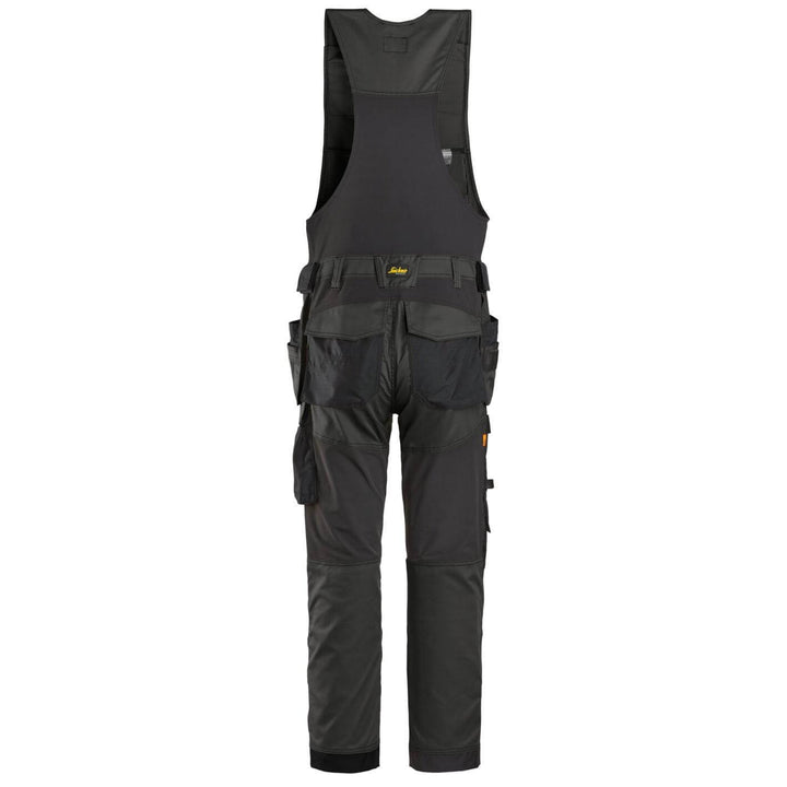 snickers 6012 allroundwork stretch one piece trousers holster pockets Black Black back #colour_black-black