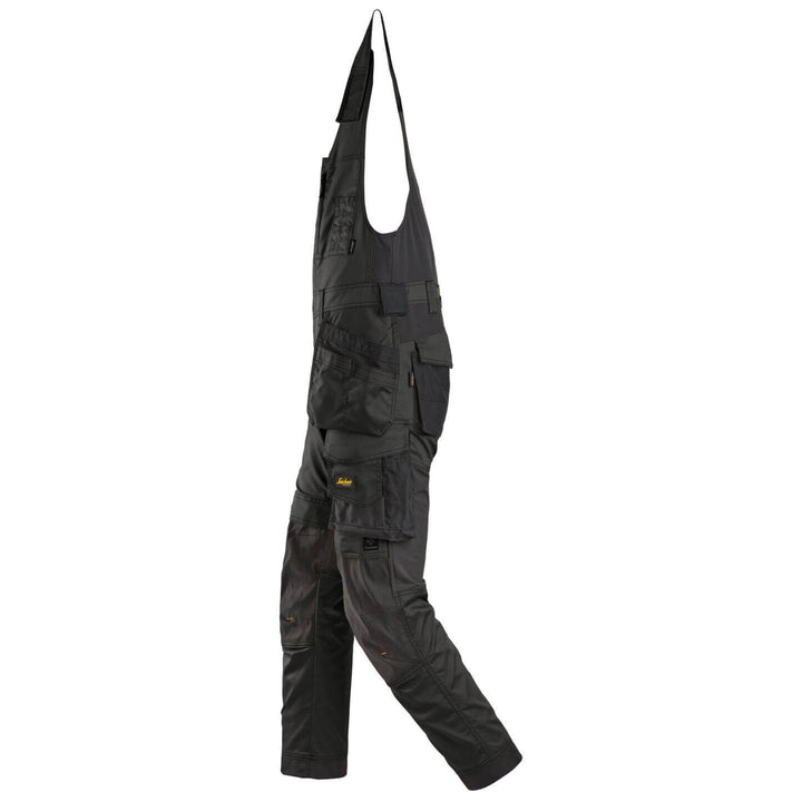 snickers 6012 allroundwork stretch one piece trousers holster pockets Black Black left #colour_black-black
