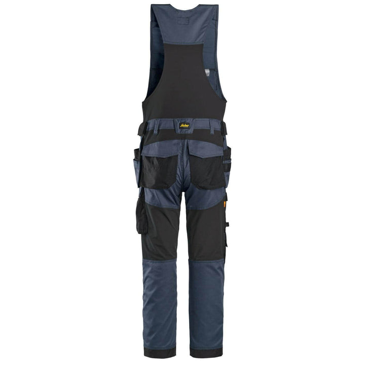 snickers 6012 allroundwork stretch one piece trousers holster pockets Navy Black back #colour_navy-black