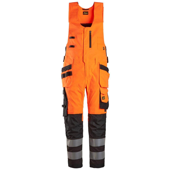 snickers 6013 high vis one piece trousers holster pockets class 2 Hi Vis Orange Black Main #colour_hi-vis-orange-black
