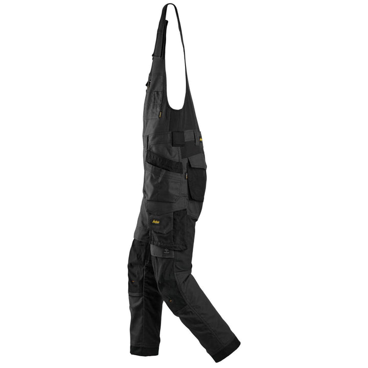 snickers 6014 allroundwork canvas stretch one piece trousers holster pockets Black Black left #colour_black-black
