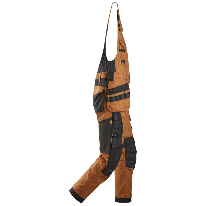 snickers 6014 allroundwork canvas stretch one piece trousers holster pockets Brown Black right #colour_brown-black