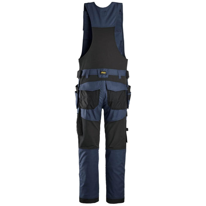 snickers 6014 allroundwork canvas stretch one piece trousers holster pockets Navy Black back #colour_navy-black