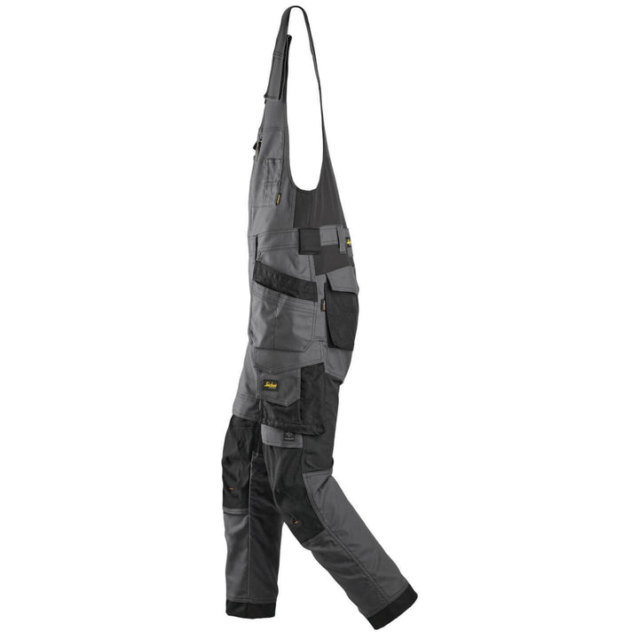 snickers 6014 allroundwork canvas stretch one piece trousers holster pockets Steel Grey Black left #colour_steel-grey-black