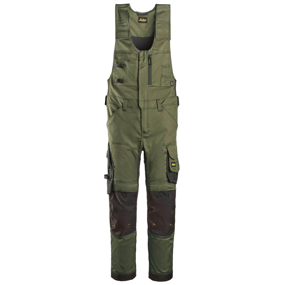 snickers 6023 allroundwork stretch one piece trousers Khaki Green Black Main #colour_khaki-green-black