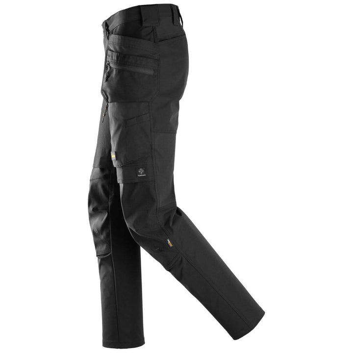 snickers 6218 allroundwork stretch trousers holster pockets Black Black left #colour_black-black