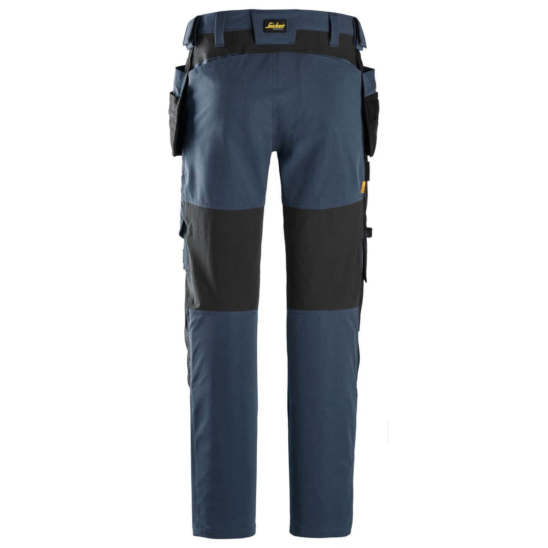 snickers 6218 allroundwork stretch trousers holster pockets Navy Black back #colour_navy-black