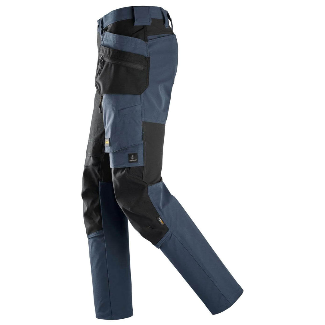 snickers 6218 allroundwork stretch trousers holster pockets Navy Black left #colour_navy-black