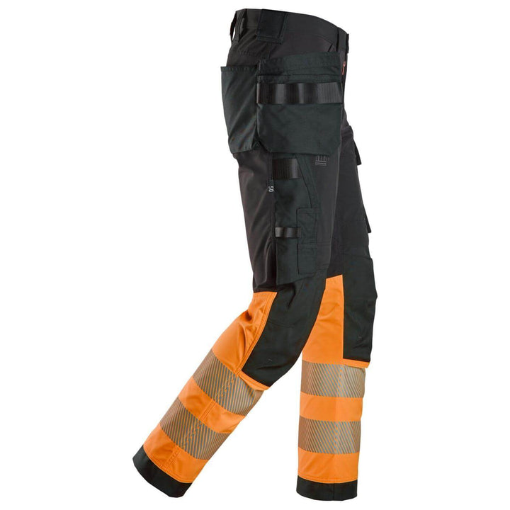 snickers 6231 high vis 4 way stretch trousers holster pockets class 1 Black right #colour_black