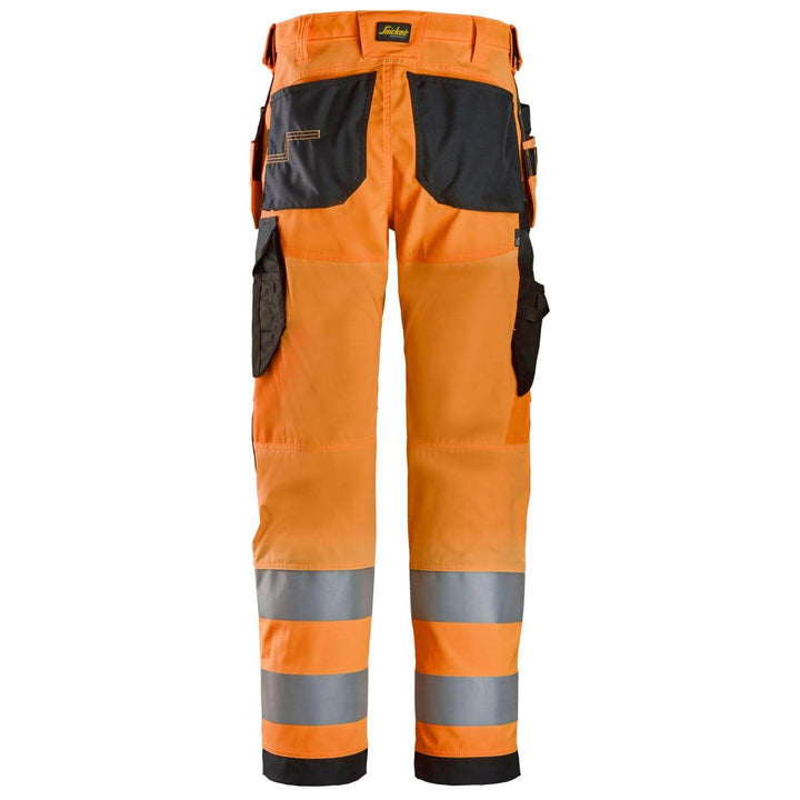 snickers 6238 high vis trousers holster pockets class 2 Hi Vis Orange Black back #colour_hi-vis-orange-black
