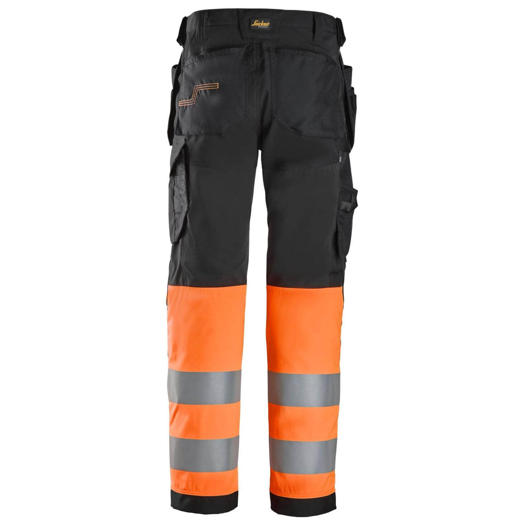 snickers 6239 high vis trousers holster pockets class 1 Black back #colour_black