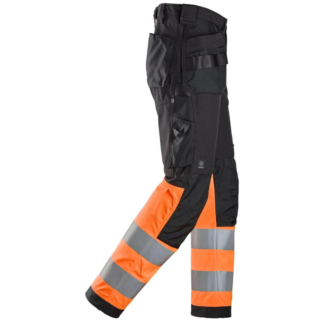 snickers 6239 high vis trousers holster pockets class 1 Black right #colour_black