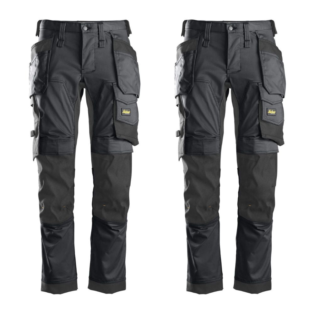 snickers-6241-allroundwork-slim-fit-stretch-trousers-with-holster-pockets-steel-grey-twin-pack-deal 
