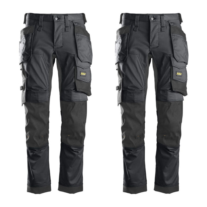 snickers-6241-allroundwork-slim-fit-stretch-trousers-with-holster-pockets-steel-grey-twin-pack-deal 