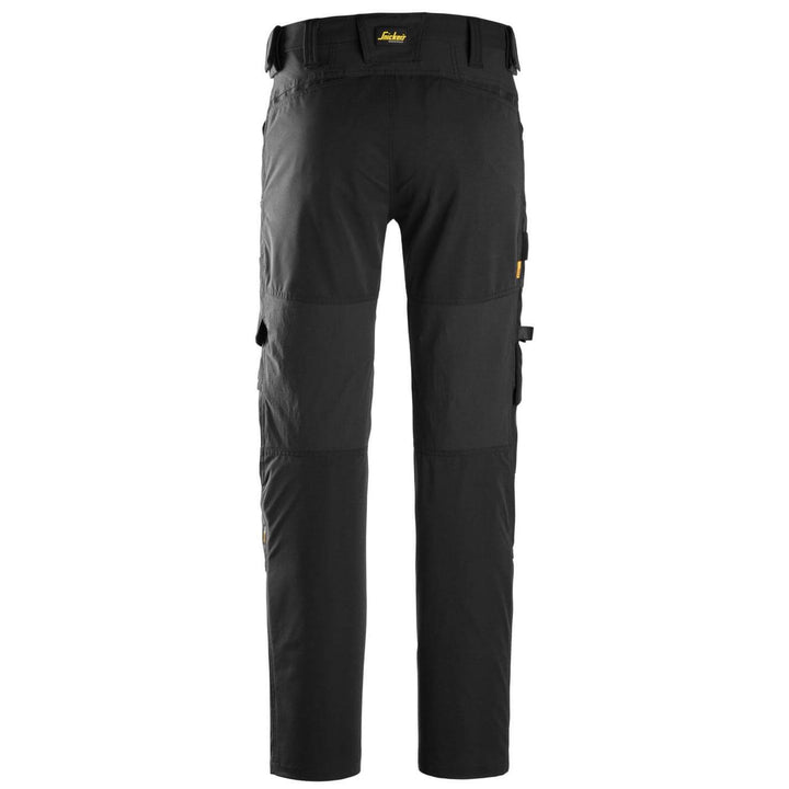 snickers 6318 allroundwork stretch trousers Black Black back #colour_black-black