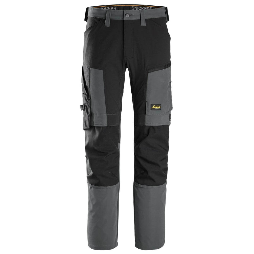 snickers 6318 allroundwork stretch trousers Steel Grey Black Main #colour_steel-grey-black