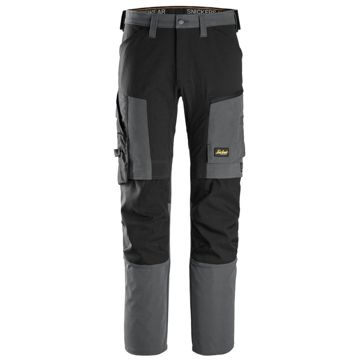 snickers 6318 allroundwork stretch trousers Steel Grey Black Main #colour_steel-grey-black