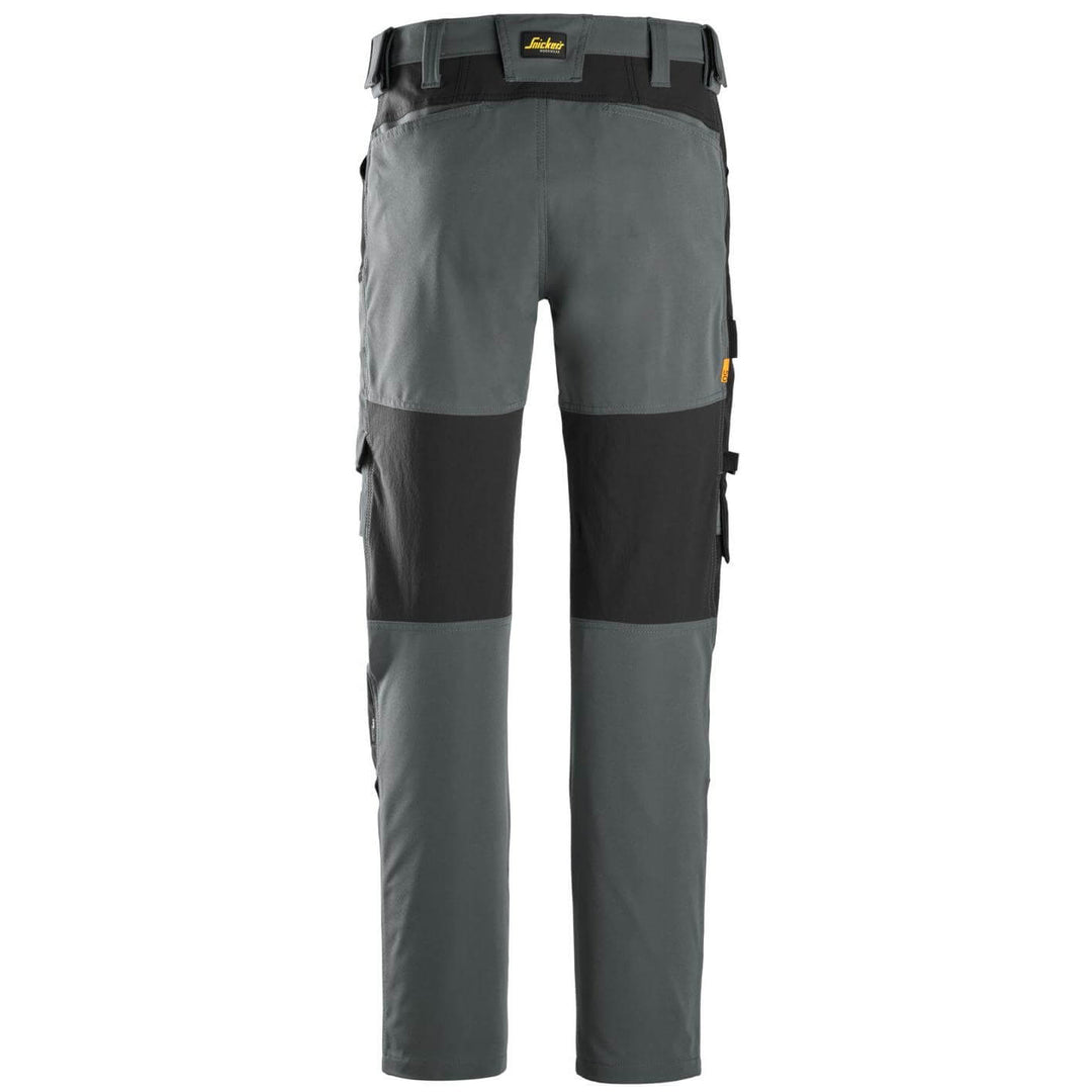 snickers 6318 allroundwork stretch trousers Steel Grey Black back #colour_steel-grey-black