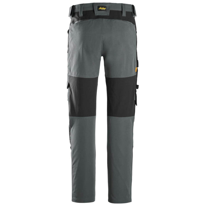 snickers 6318 allroundwork stretch trousers Steel Grey Black back #colour_steel-grey-black