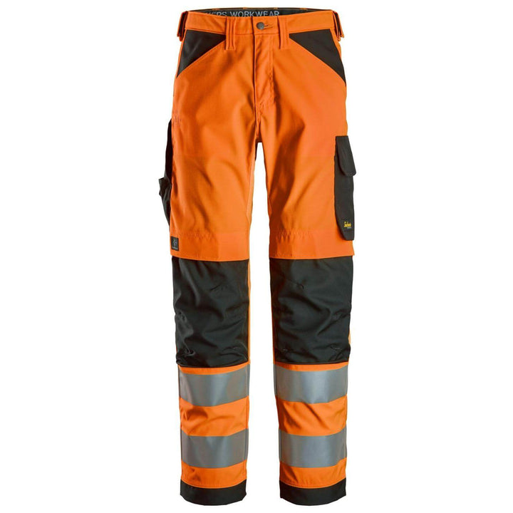 snickers 6338 high vis trousers class 2 Hi Vis Orange Black Main #colour_hi-vis-orange-black
