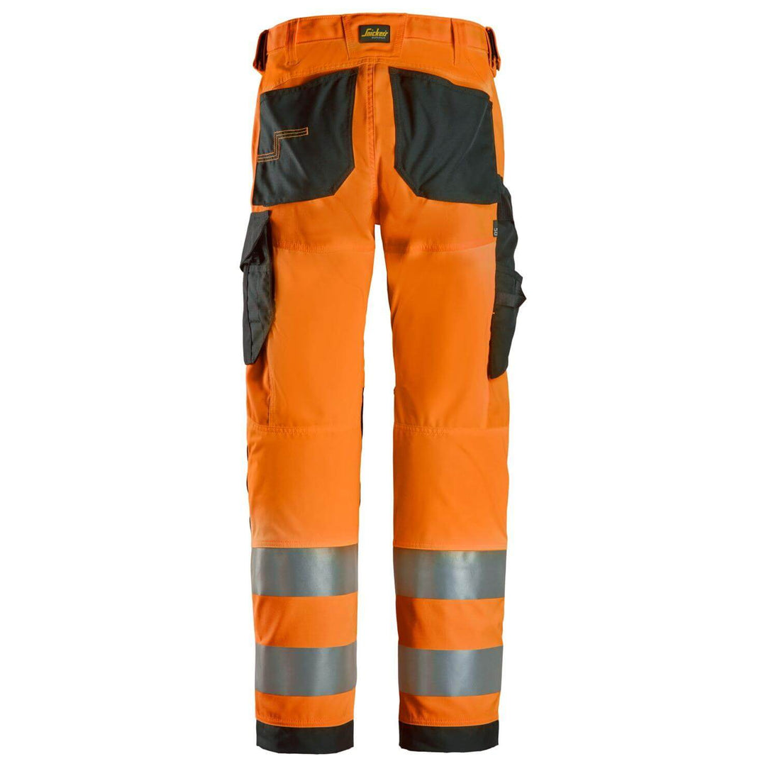 snickers 6338 high vis trousers class 2 Hi Vis Orange Black back #colour_hi-vis-orange-black