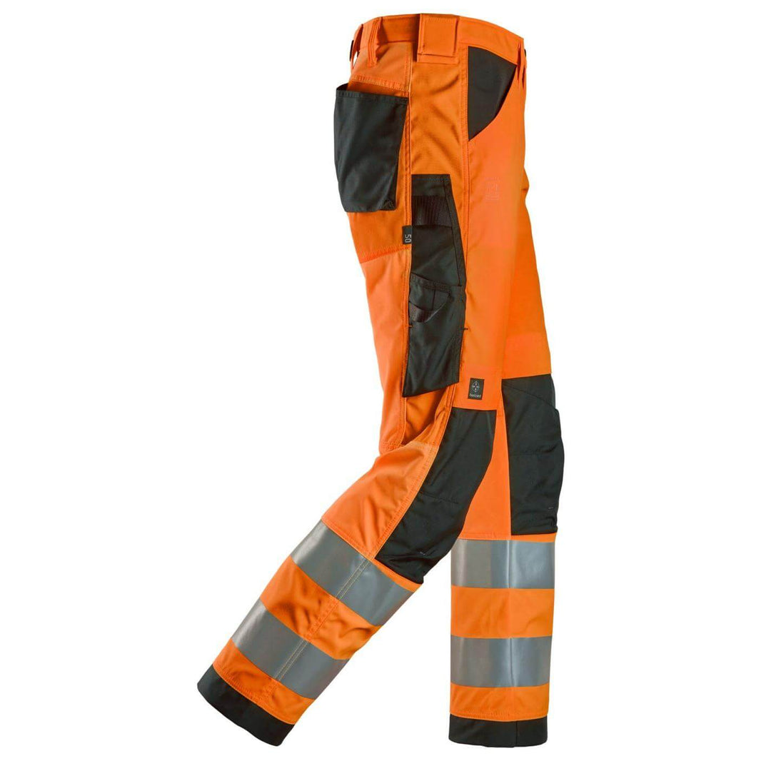 snickers 6338 high vis trousers class 2 Hi Vis Orange Black right #colour_hi-vis-orange-black