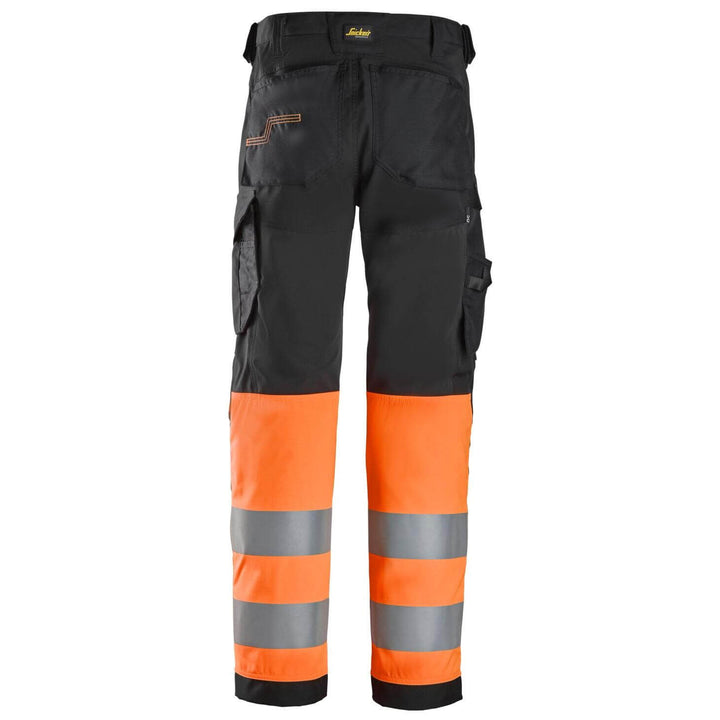 snickers 6339 high vis trousers class 1 Black back #colour_black