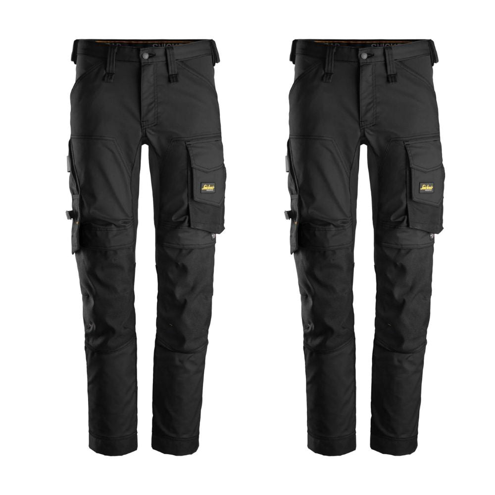 Snickers 6341 AllroundWork Slim Fit Stretch Trousers Black Black Main 