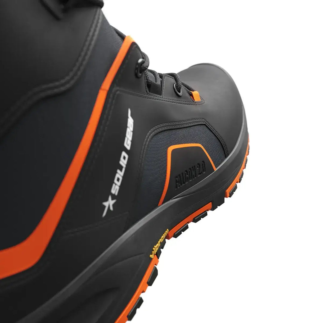 solid gear falcon 2 mid SG73004 Black Dark Orange Detail3 Square #colour_black-dark-orange