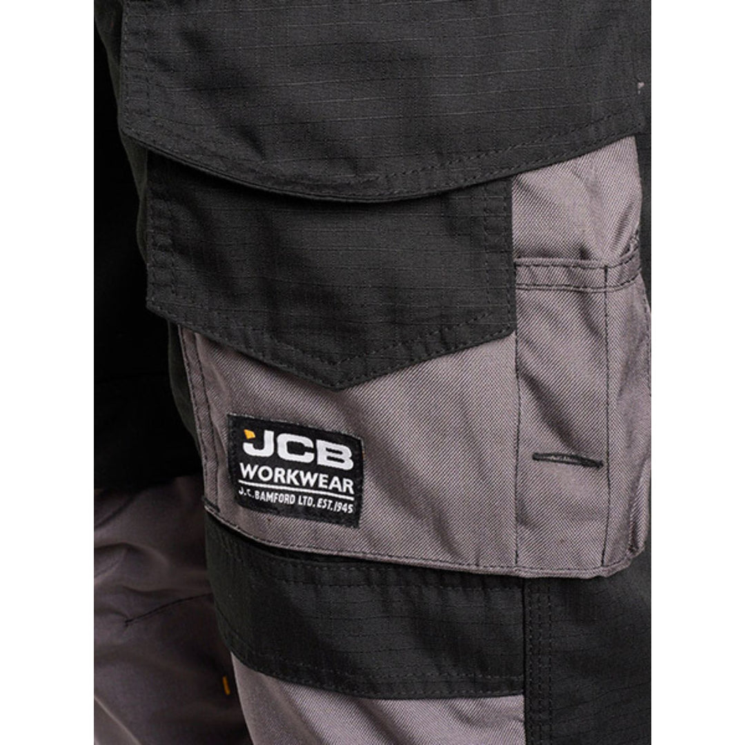 JCB Trade Rip Stop Work Trousers 3 #Colour_Black-grey