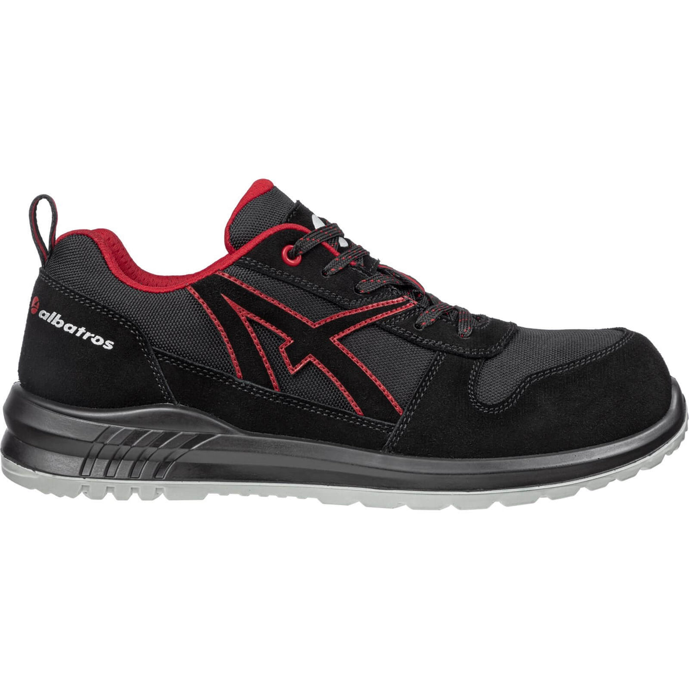 Albatros Clifton Low Safety Trainers Black/Red 6#colour_black-red