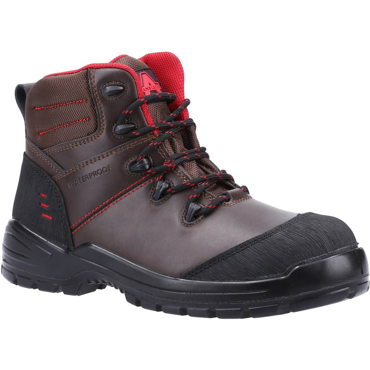 Amblers 308C Metal Free Safety Boots Brown 1#colour_brown