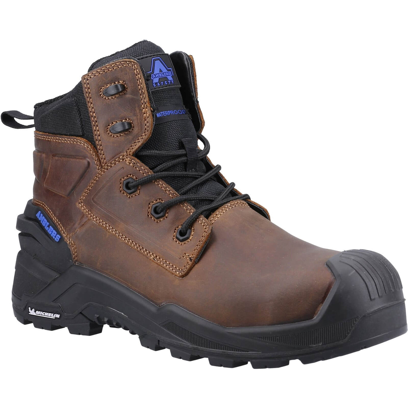 Amblers 980C Metal-Free Waterproof Safety Boots Brown 1#colour_brown