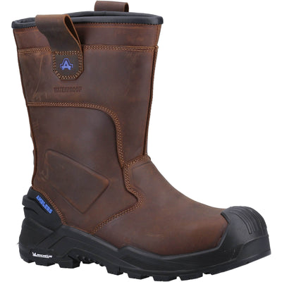 Amblers 983C Metal-Free Waterproof Safety Rigger Boots Brown 1#colour_brown