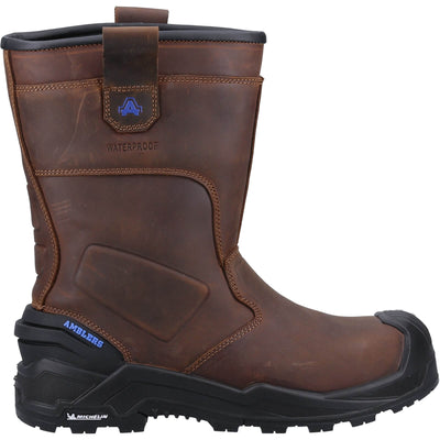 Amblers 983C Metal-Free Waterproof Safety Rigger Boots Brown 4#colour_brown