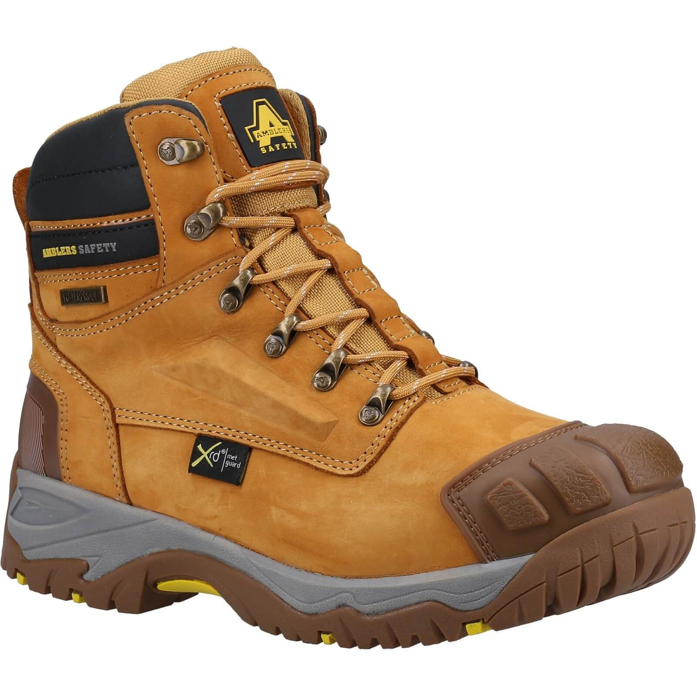 Amblers 986 Waterproof Safety Boots Honey 1#colour_honey