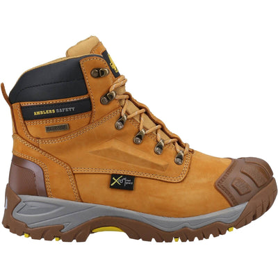 Amblers 986 Waterproof Safety Boots Honey 4#colour_honey