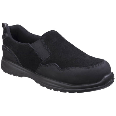 Amblers AS603C Metal Free Ladies Slip on Safety Shoes Black 1#colour_black