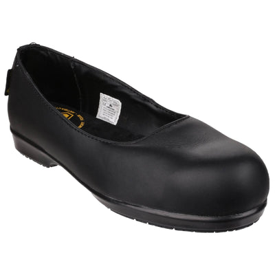 Amblers FS109C Non Metal Lightweight Slip on Ladies Safety Shoes Black 1#colour_black