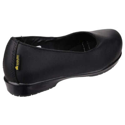 Amblers FS109C Non Metal Lightweight Slip on Ladies Safety Shoes Black 2#colour_black