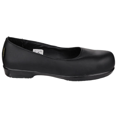 Amblers FS109C Non Metal Lightweight Slip on Ladies Safety Shoes Black 5#colour_black