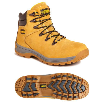 Apache AP314CM Wheat Nubuck Water Resistant Safety Hiker Boots Wheat Top and Bottom #colour_wheat