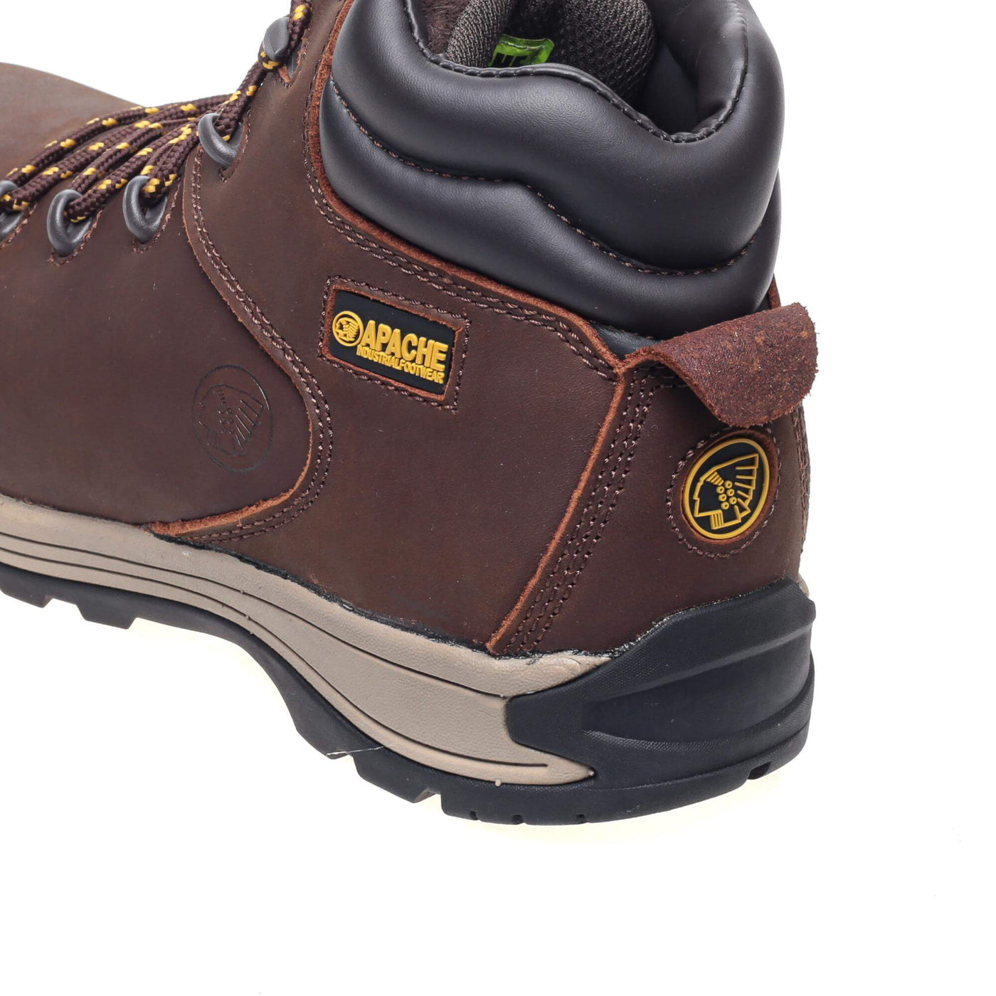 Apache AP315CM Brown Nubuck Water Resistant Safety Hiker Boots Brown Back #colour_brown